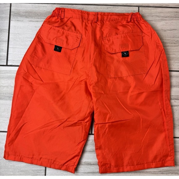 Vintage ri:kors by DAZO 180 Tech Men Y2K Orange Board Shorts Surf XL Drawstrings - Picture 5 of 8